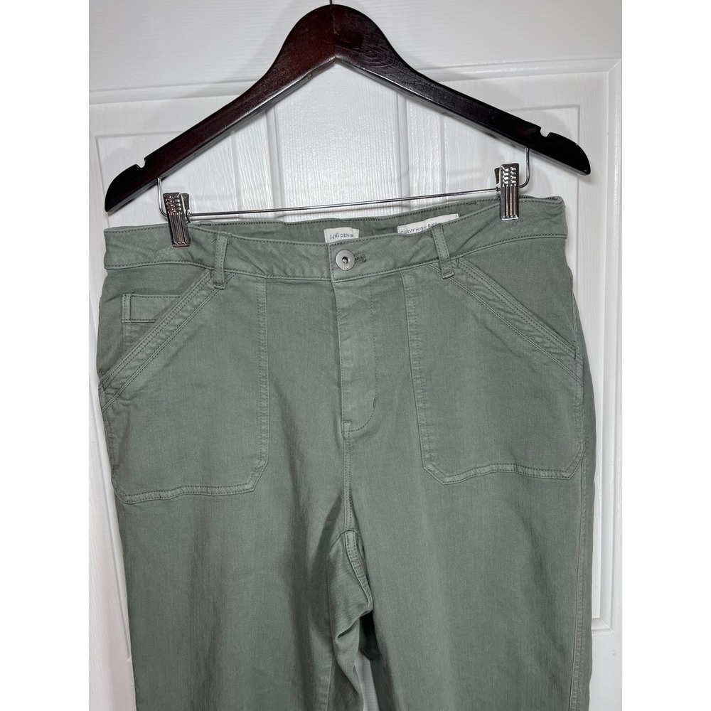 J Jill Denim Curvy High Rise Straight Leg Ankle Jeans Women 16 Sage Green - Picture 9 of 9